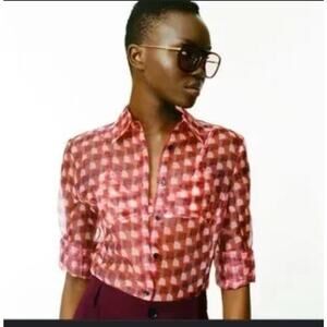 Zara Red Checkered Blouse
